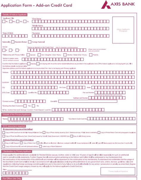 Pdf Axis Bank Credit Card Application Form Pdf Panot Book