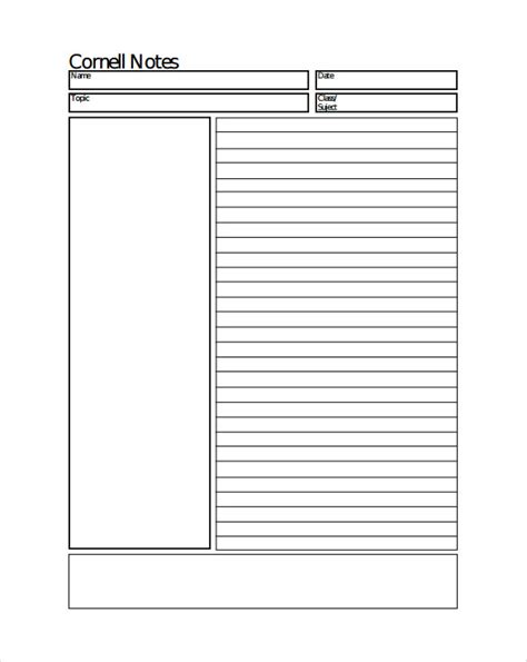 Free Printable Cornell Note Paper Get What You Need For Free