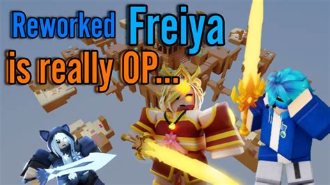 Using Freiya Reworked For The First Time Shes Kinda Op Roblox Bedwars Youtube