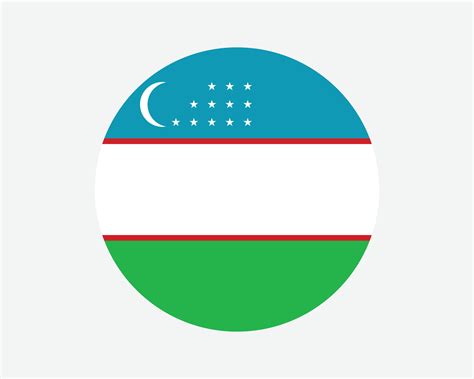 Uzbekistan Round Country Flag. Uzbekistani Uzbek Circle National Flag ...