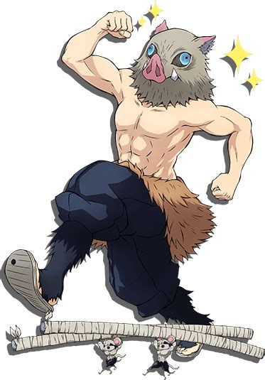 Inosuke Muscular Figure Boar Mask Dynamic Pose Free Clipart | PNG All