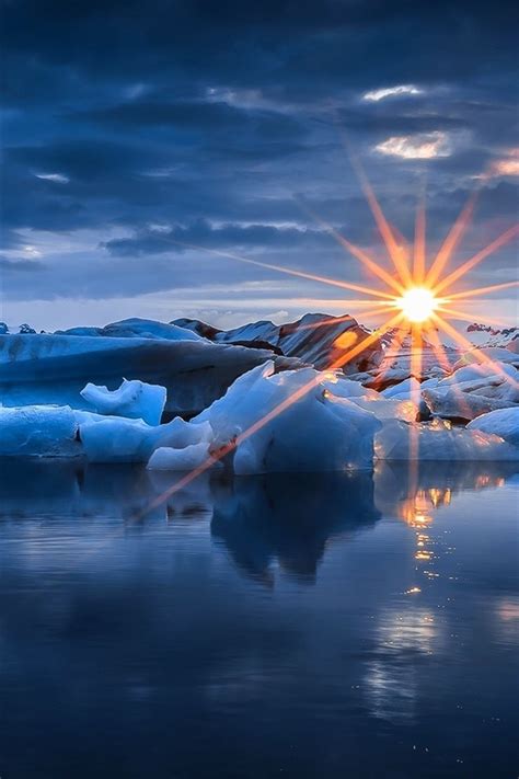 Wallpaper Winter Snow Ice Sun Rays Sunset Sea 2560x1440 QHD