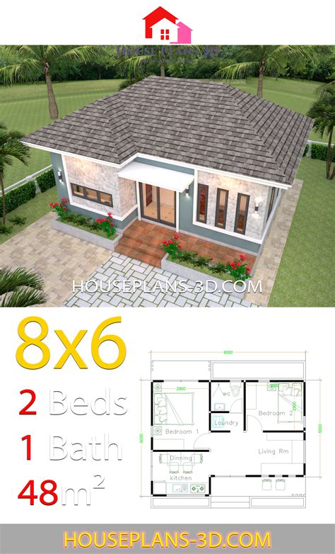 House Plans X With Bedrooms Slope Roof House Plans D Af