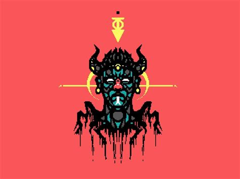 Pixel Art Demon Poster