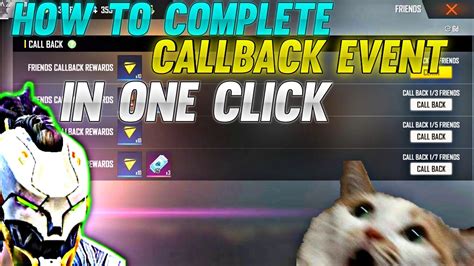 How To Complete Callback Event In One Click In Free Fire No Hack No