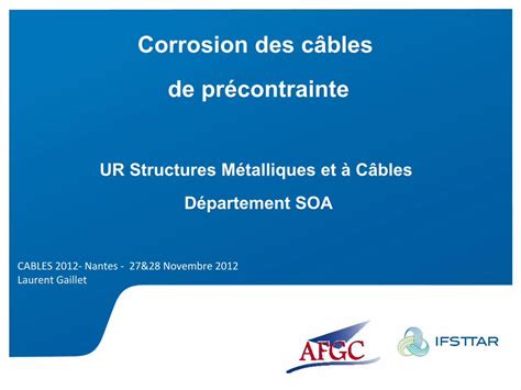 Pdf Corrosion Des C Bles De Pr Contrainte Ifsttarcables Ifsttar