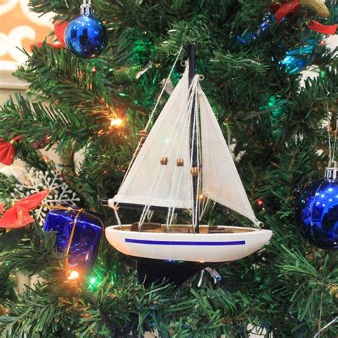 9 Wooden Sailboat Christmas Tree Ornament Christmas Tree Ornaments