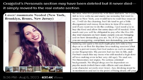 Woman Takes To Advertisement Website Craigslist To Find A Lover Netizens Left Divided