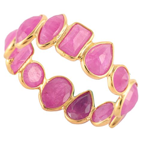 Customizable Karat Solid Yellow Gold Ct Genuine Ruby Eternity