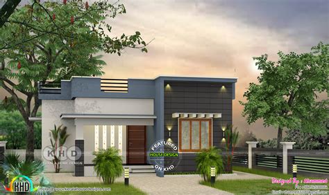 Low Budget Flat Roof 2 Bedroom House 700 Sq Ft Kerala Home Design And