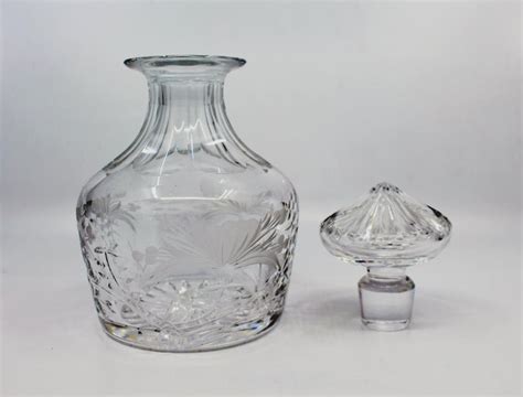 Royal Brierley Cut Glass Honeysuckle Mushroom Shaped Decanter For Sale at 1stDibs