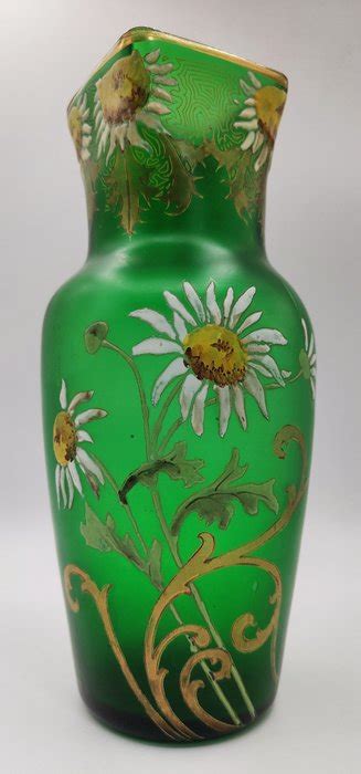 Legras 1839 1916 Grand Vase Art Nouveau à décor émaillé de