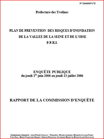 rives de seine PPRI des Yvelines rapport de la commission d enquête