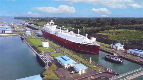 Nakilat MEGI LNG Carrier Transits Panama Canal YouTube