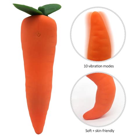 Consolador vibrador de zanahoria y verduras saludables tapón anal de silicona masajeador de