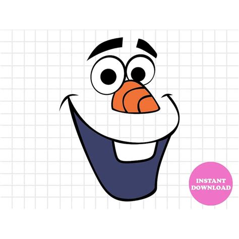 Olaf Face Svg Layered Item Clipart Cricut Digital Vector Inspire