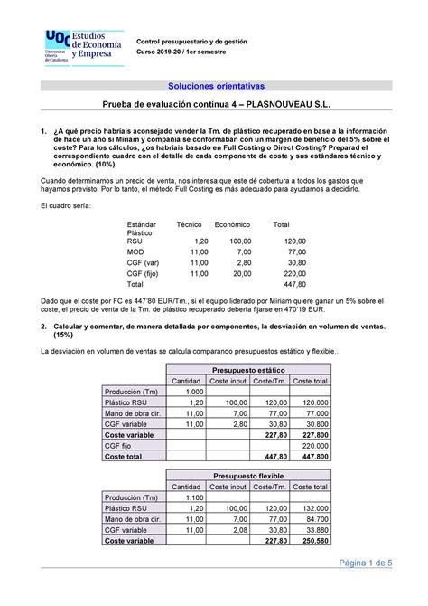 Pec Caso Plasnouveau S L Soluci N Control Presupuestario Y De