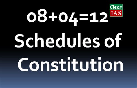 Schedules of Indian Constitution - Clear IAS