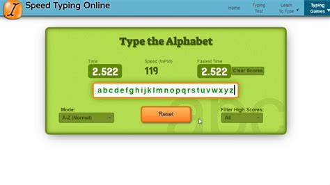 Type The Alphabet Game Record 2 Typing Records Speed Typing Online