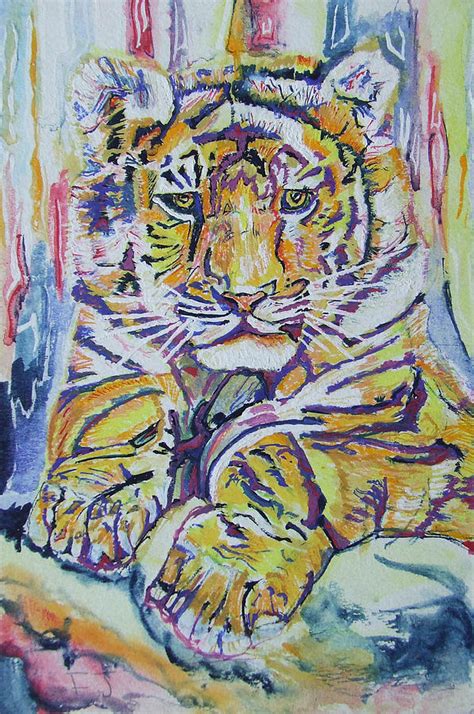 Abstract Tiger Painting By Fanoulla Sergiou Fine Art America