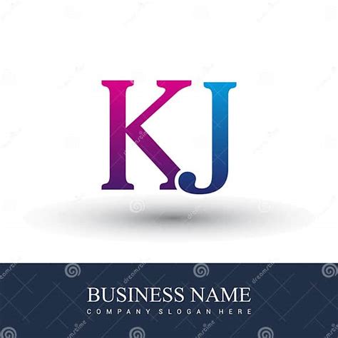 Logotipo De Letra Inicial Kj Vermelho E Azul Colorido Elementos De