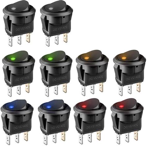 Amazon fr MUSCCCM 8 pcs LED Interrupteur à Bascule Interupteur 12v