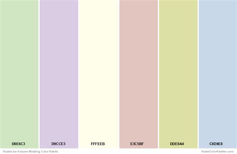 Pastels For Autumn Wedding Pastel Color Palettes