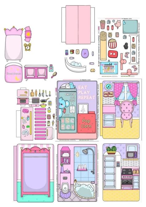 DIY Paper Doll House With Furniture And Accessories