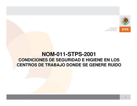 Nom Ruido Nom Stps Nom Stps Condiciones De Seguridad E