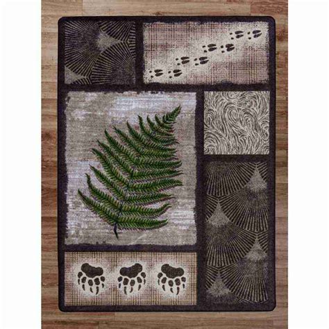 NATURE BLOCKS AREA RUG: Stylish Taupe Design with Accents - Rustic Log ...