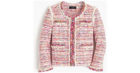 Jcrew Collection French Tweed Jacket In Pink Lyst