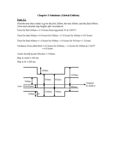 Chapter 5 Solutions (Global Edition) - Oxidation and Junction Analysis