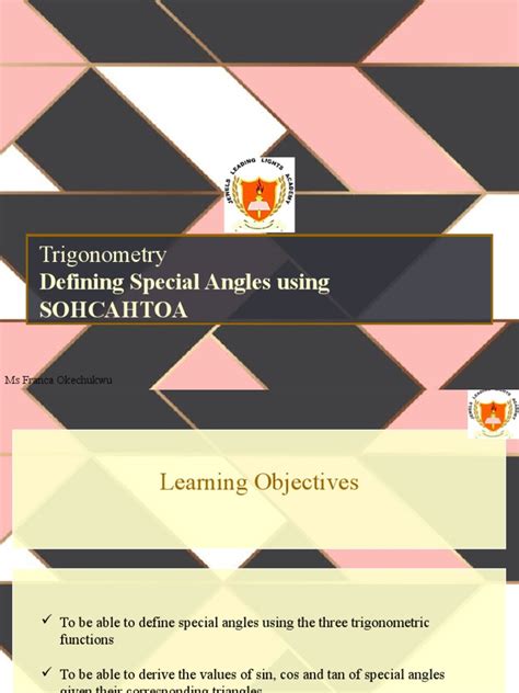 Defining Special Angles Using SOHCAHTOA | PDF | Trigonometric Functions ...