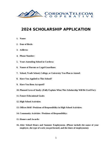 2024 Scholarship Application CTC CWC Doc Template PdfFiller