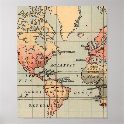 World Map Vintage Poster | Zazzle