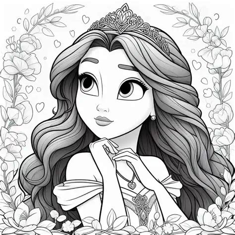 Princesa Estilo Disney Para Colorear