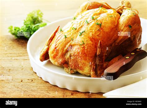 Whole Roasted Turkey Stock Photo Alamy