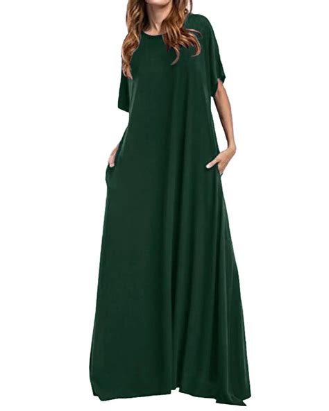 Plus Size Long Maxi Dress Zanzea Women Half Sleeve Solid Round