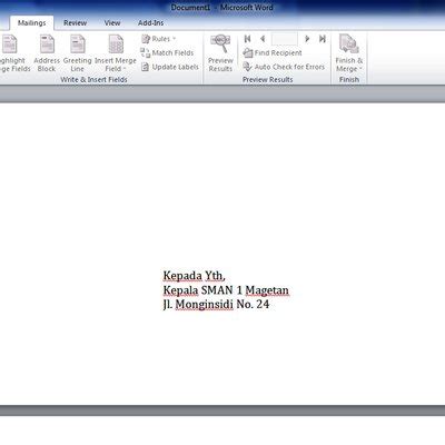 Cara Print Amplop Surat Di Microsoft Word