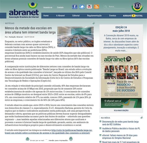 NIC br Na Mídia Menos da metade das escolas em área urbana tem