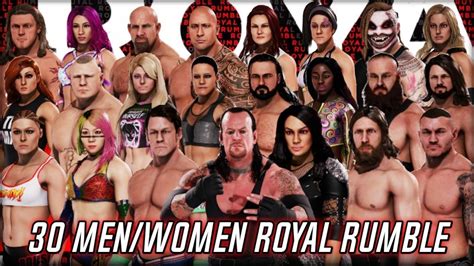 WWE 2K20 Men Women Royal Rumble Match YouTube