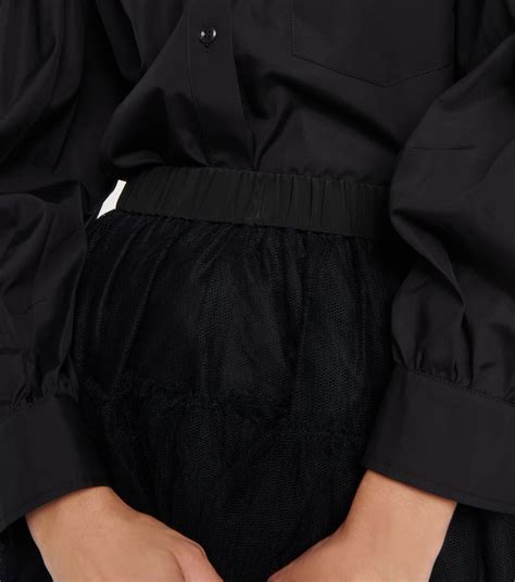 Tiered Tulle Midi Skirt In Black Simone Rocha Mytheresa