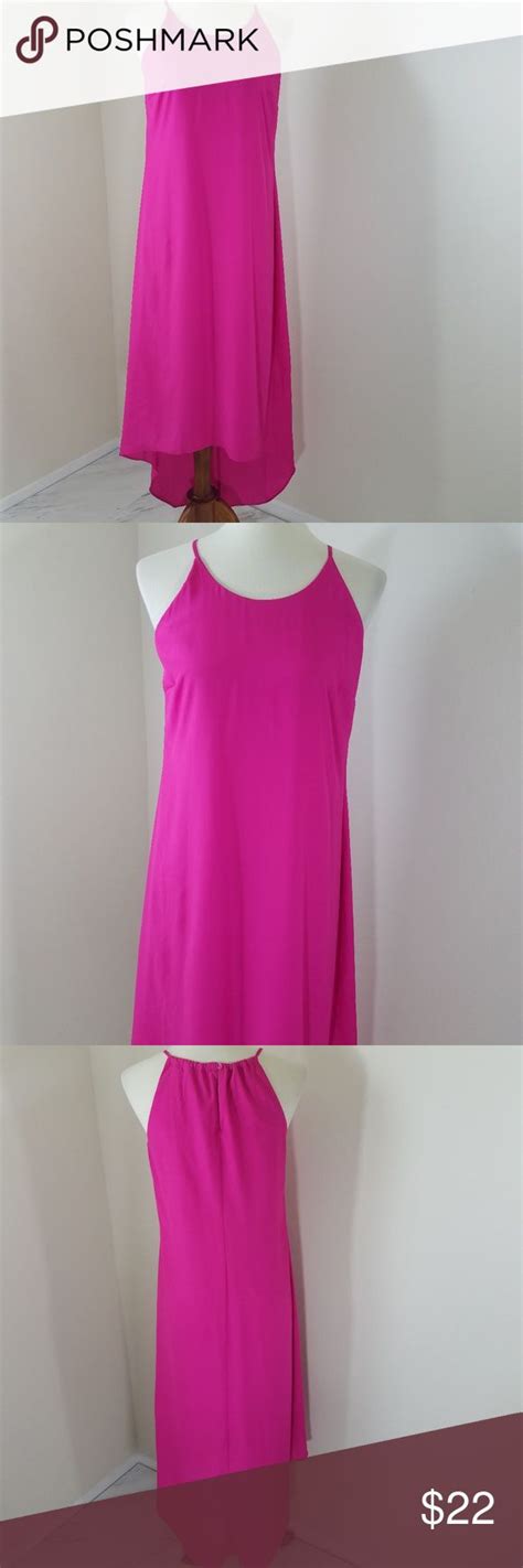 SOLD Old Navy Hot Pink Dress Sleeveless Hi Low S Hot Pink Dresses Pink Dress Old Navy Dresses