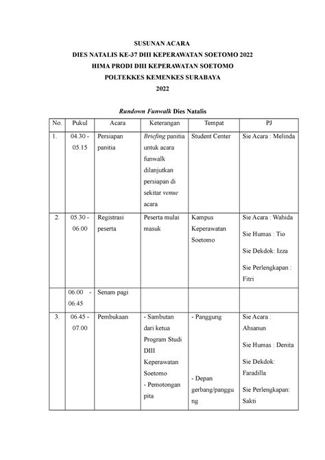 Contoh Susunan Acara Dies Natalis Dies Natalis Adalah Suatu Peringatan