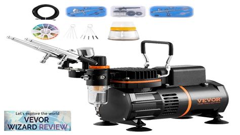 VEVOR Airbrush Kit Dual Fan Air Compressor Professional Airbrushing