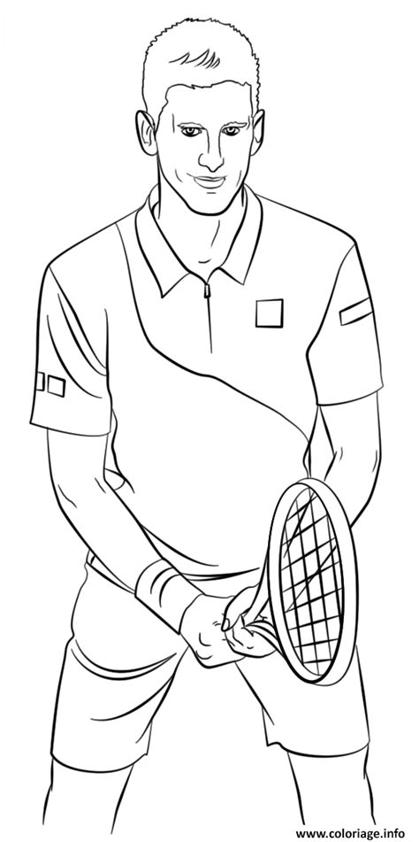 Coloriage Novak Djokovic Tennis Dessin Tennis à imprimer