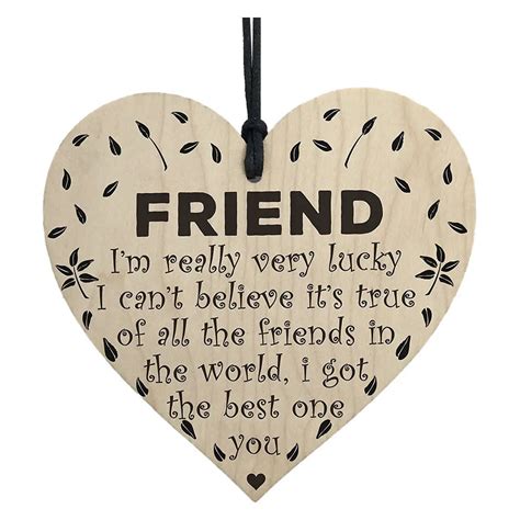 Friend The Best One Is You Wooden Hanging Heart Best Friendship Plaque