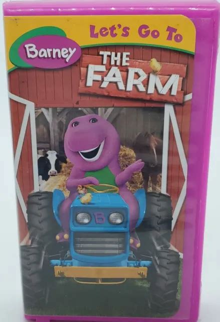 BARNEY LET'S GO To The Farm Vhs Barney Home Video Purple Dinosaur Hit ...