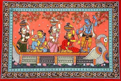 Radha Krishna Patta Painting On Patti Indian Folk Art Indian Art