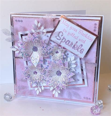 Luxury Boxed Handmade Floral Birthday Card In Pink And Etsy Uk Chloes Creative Cards